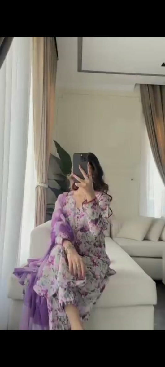 3 Piece Unstitched Embroidered Swiss Voile Suit